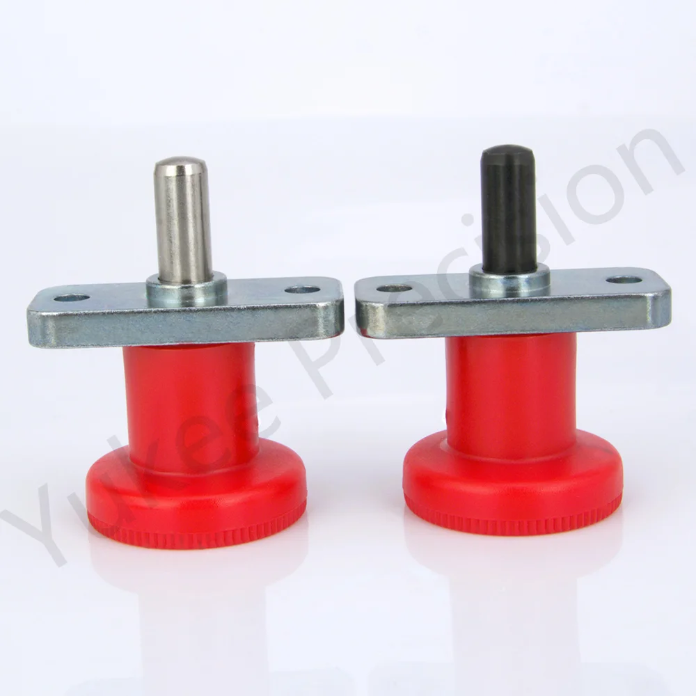 YK232 직경: 6mm/8mm 인덱스 플런저 아연 합금 바디 풀 플라스틱 손잡이 고정 플레이트 플랜지가 있는 개폐식 스프링 인덱스 플런저