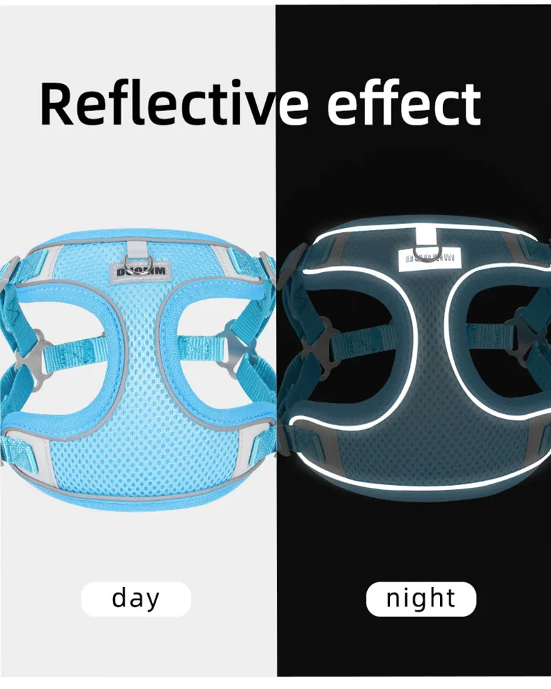 Reflective Dog Harness And Leash Set For Small And Medium Dogs_voghion.com