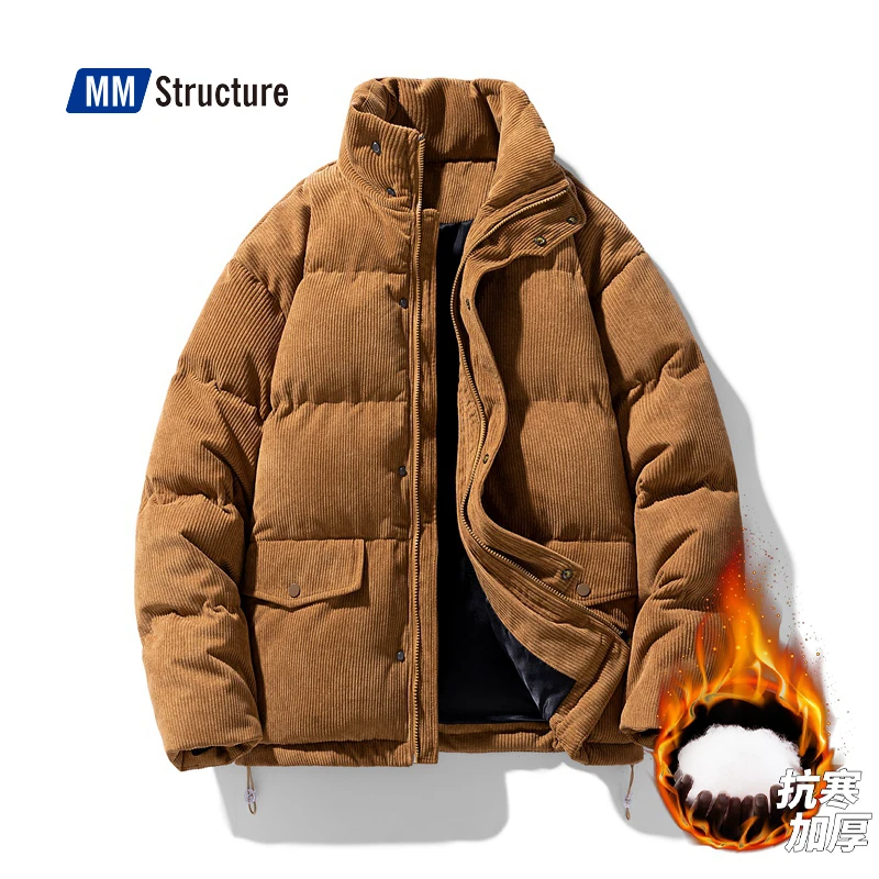 Winter Warm Parkas Men Corduroy Patchwork Military Stand Collar Loose Oversize Warm Cotton Jacket Casual Fashion Brand Coat cotton jacket,parka coat,parkas coat