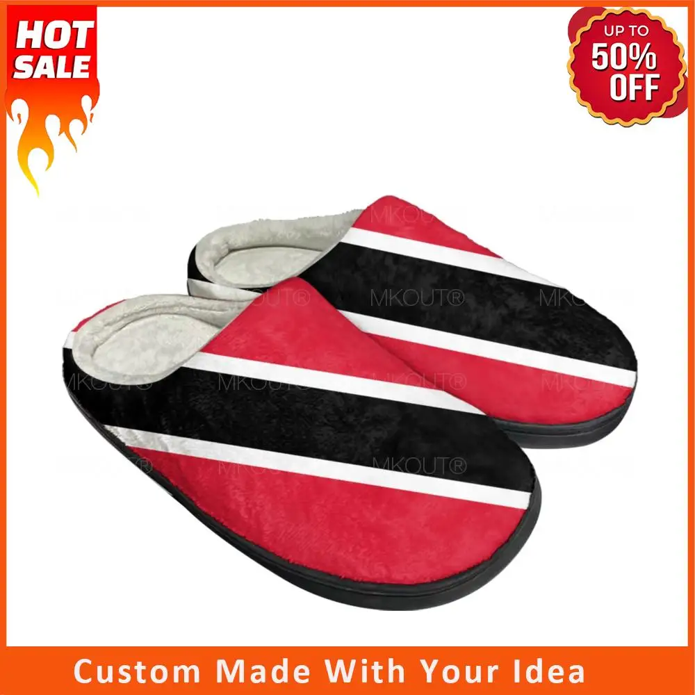 

Trinidad and Tobago Flag Home Cotton Custom Slippers Mens Womens Sandals Plush Bedroom Casual Keep Warm Shoes Thermal Slipper