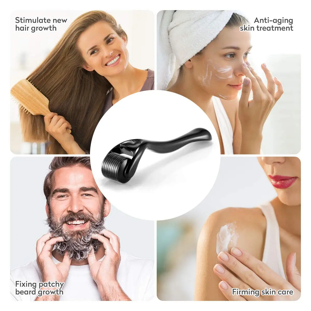 540 nadeln für gesichts körper haar wachstum derma roller für haut bart 0,2mm 0,25mm 0,3mm nadel micro face roll werkzeug – Detail 2