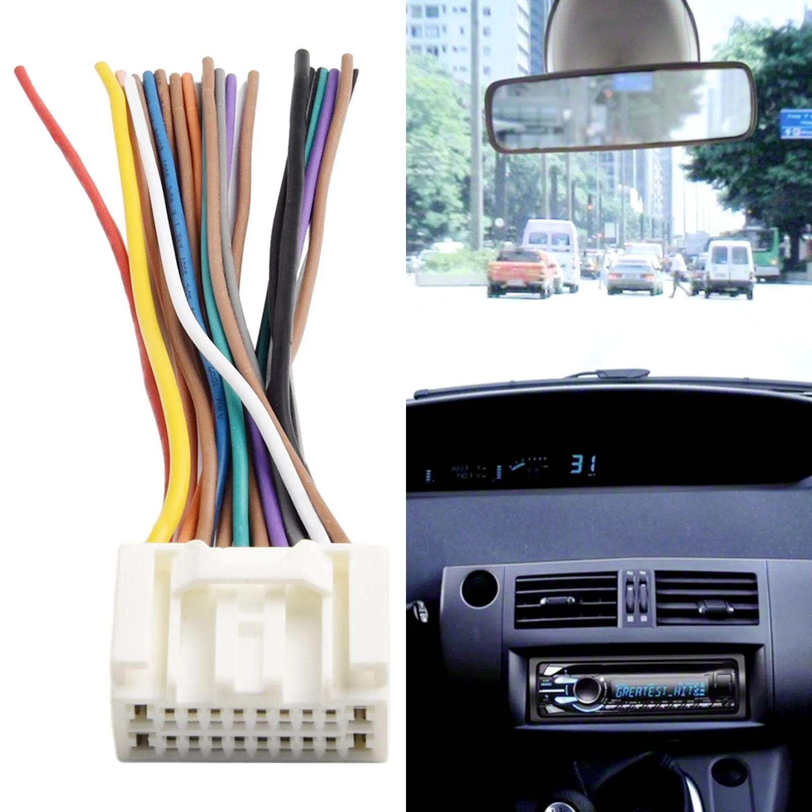 

Adapter Radio Cable New ABS+copper Wire Durable Car Radio Audio For Mitsubishi For Toyota For Outlander 2007-2014