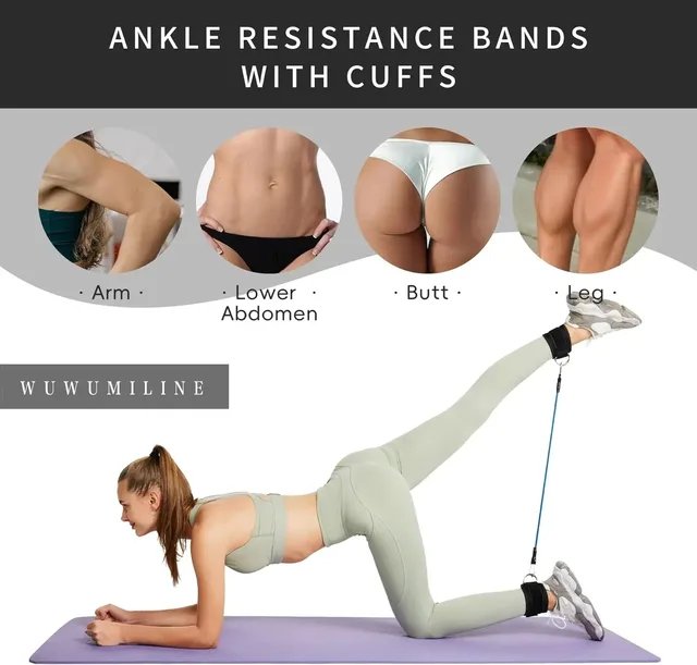 TPE Resistance Bands Ankle Straps Fitness Set D-Ring Support Ankle Cuffs Yoga Gym Equipment Guard Leg Strength Safety Extensions 5