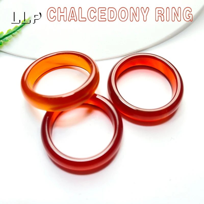 Universal Natural Red Agate Quartz Ring - Unique Design with Hypoallergenic Material