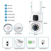 Caméra de surveillance WIFI 8MP à double objectif et double écran, caméras IP 5MP sans fil avec suivi automatique, vision nocturne couleur, zoom 10X, caméra HD 5