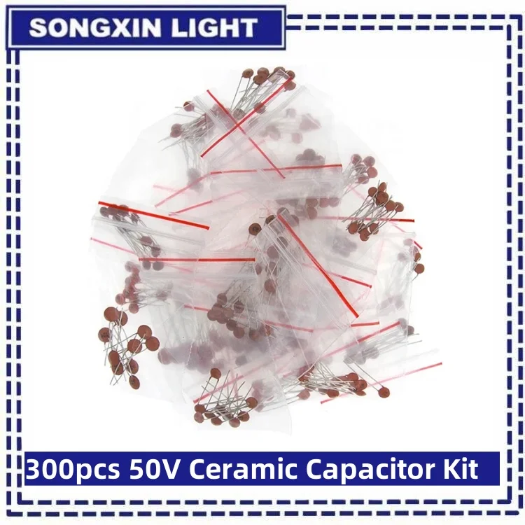 300 Stück 50 V Keramikkondensator-Set 2PF-0,1 UF 30 Werte * 10 Stück Kapazität sortiert DIY-Probenpaket 30 pF 100 pF 1 nF 10 nF Kondensatoren – Detail 3