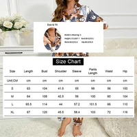 Cute Cat Print Pajama for Women Satin Long Sleeve Lapel Collar Tops & Pants Pyjama Loungewear for Fall Ladies Sleepwear Pj Sets - Image 6