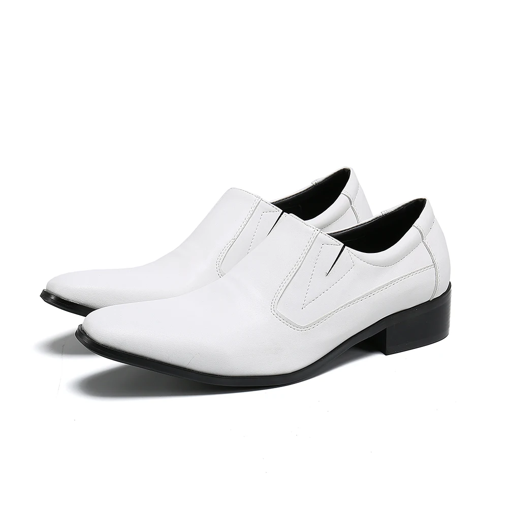 

Square toe Men'S Shoes High Quality Dress Shoes Genuine Leather Slip on Formal Business Shoes Size 47