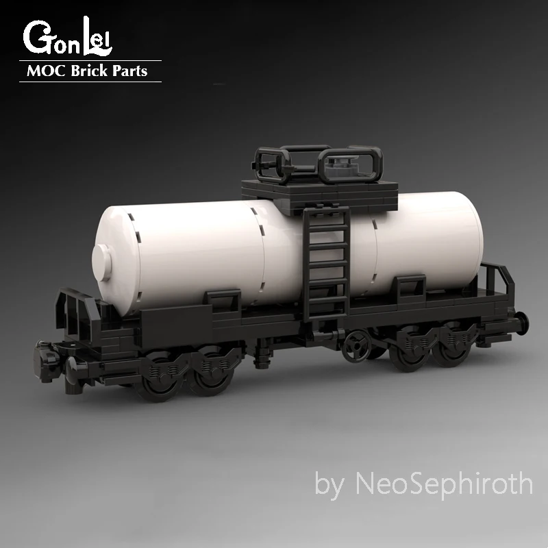 Moc Technical Freight Wagon Fuel Tank Wagon Cargo Locomotive City Train Rack Con Treni Buffer Beam Wheel Holder Bricks Toys