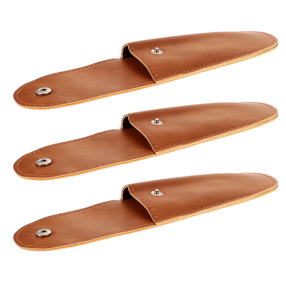 3Pcs 하모니카 보관 파우치 견고한 PU 빌드 음악가를 위한 휴대용 보호 장치 정교한 마감 처리된 슬림 케이스 커버