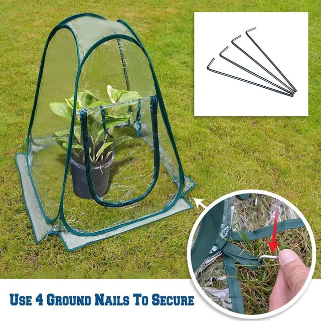 80 Cm -Es Összecsukható Hordozható Mini Szigetelő Burkolat, Vízálló Üvegház Növényi Üvegház, Kis Virágterem, Fagyálló Burkolat - Image 2