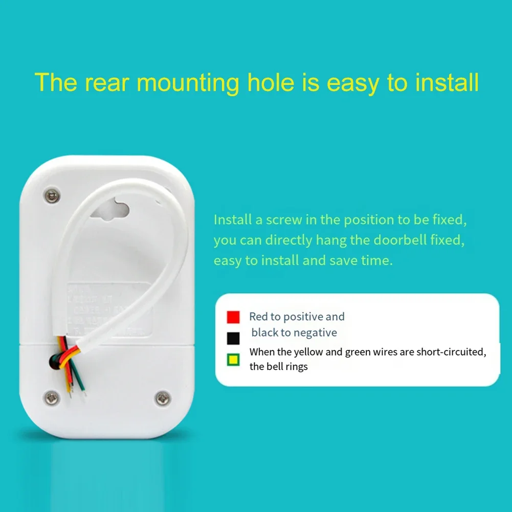 DC 12V Wired Doorbell Wall-mounted Security Access System Electronic Doorbell Ding-dong Sound