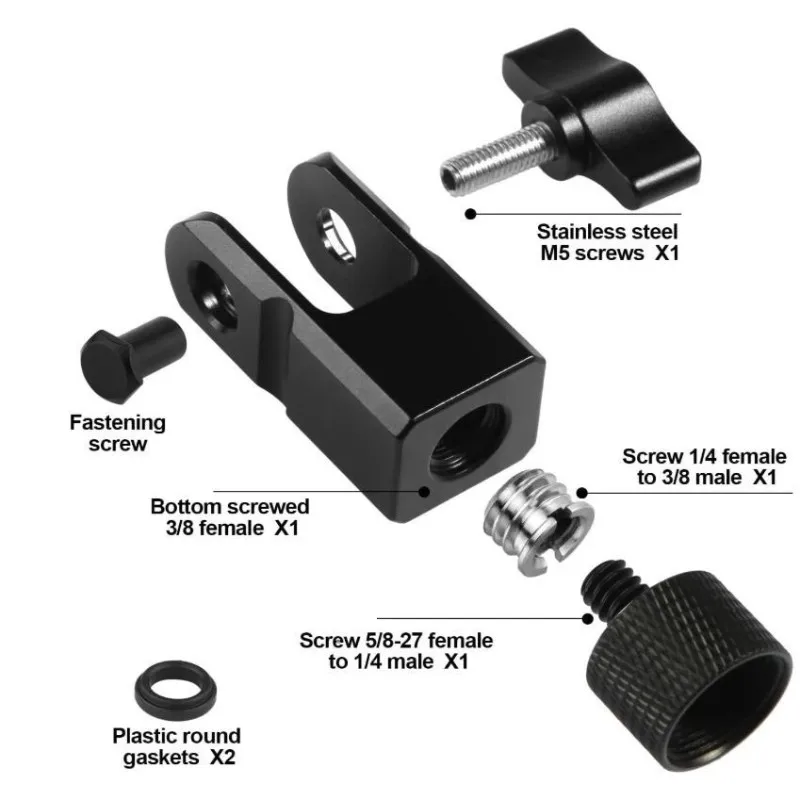 Y14A Hyperx Quadcast 마이크 스탠드용 3/8인치 또는 1/4인치 마이크 어댑터 및 붐 마운팅 솔루션