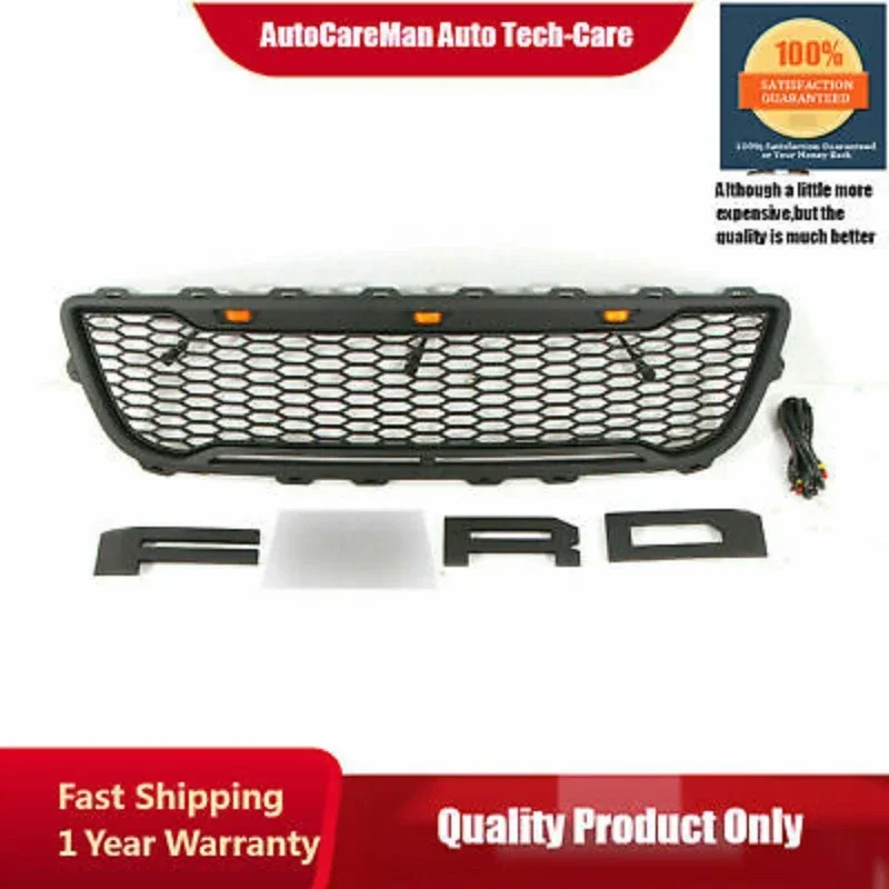 

Подходит для Ford F150 1999-2003 Раптор Стильная передняя решетка с 3 светодиодами