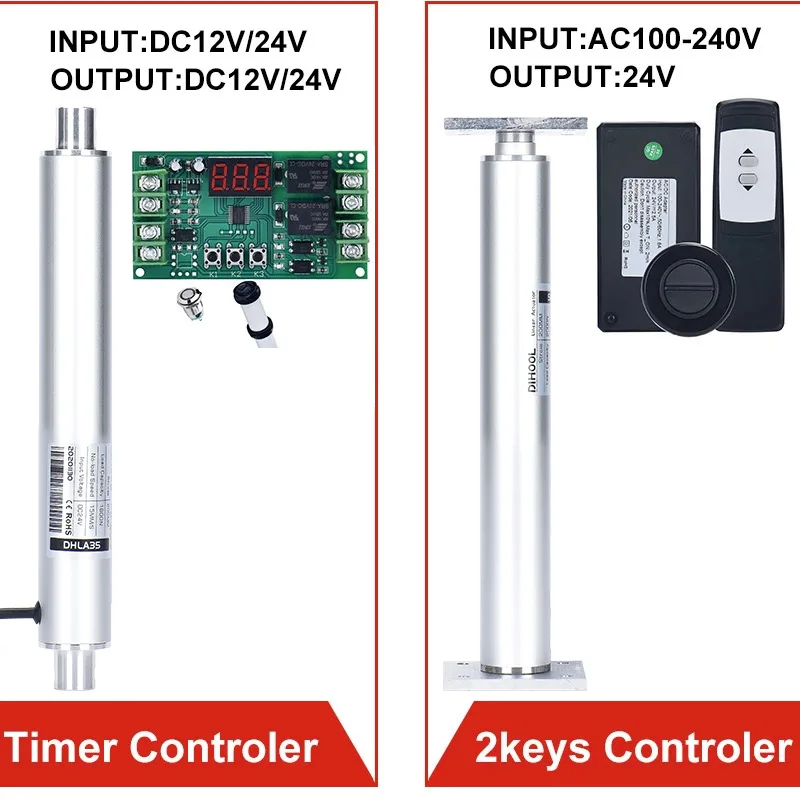 Kit attuatori lineari elettrici con corsa da 600mm con Controller motore RF 433hz telecomando DC12V 24V 2500N tipo di penna diritta reciprocata