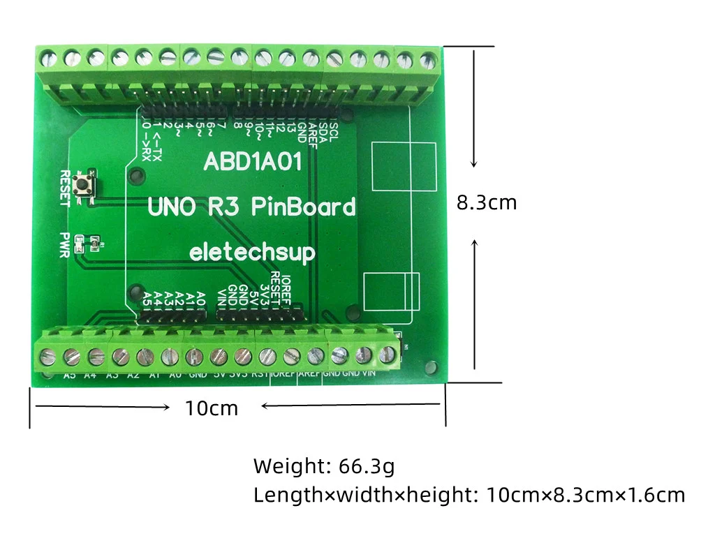 Modulo Terminal Block Per Arduino UNO R3 - Montaggio Su Guida DIN, Morsettiera A Vite - Foto 6