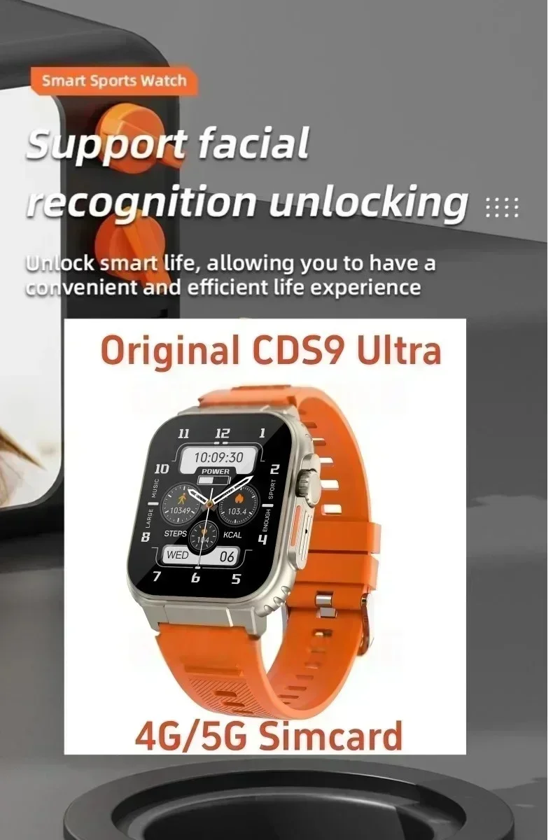 CDS9 Pro 4G Smartwatch - GPS, WiFi, 256GB, Rotating Camera | Heart Rate & All-Network Support 16 Saa707e2fbaae44178eb6f1290e1213bfs