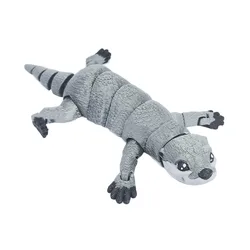 Creative 3D Printed Multi - Jointed Movable Otter Toy - Cute Style PLA Mini Otter Doll Gift (Grey)
