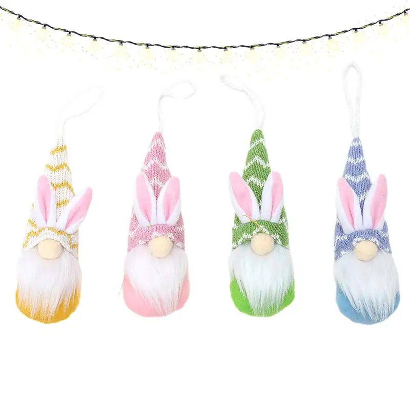 

Easter Gnomes Decorations 4pcs Faceless Doll Bunny Easter Decor Handmade Dwarf Doll Swedish Gnomes Decorations For Home Elf