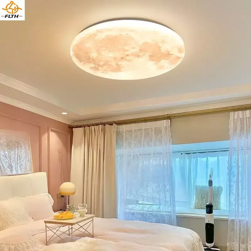 

3D Moon Ceiling led Chandelier Led 3 colors Romantic Decoration Store Hotel Home Pendant Lamp Ceiling Lights