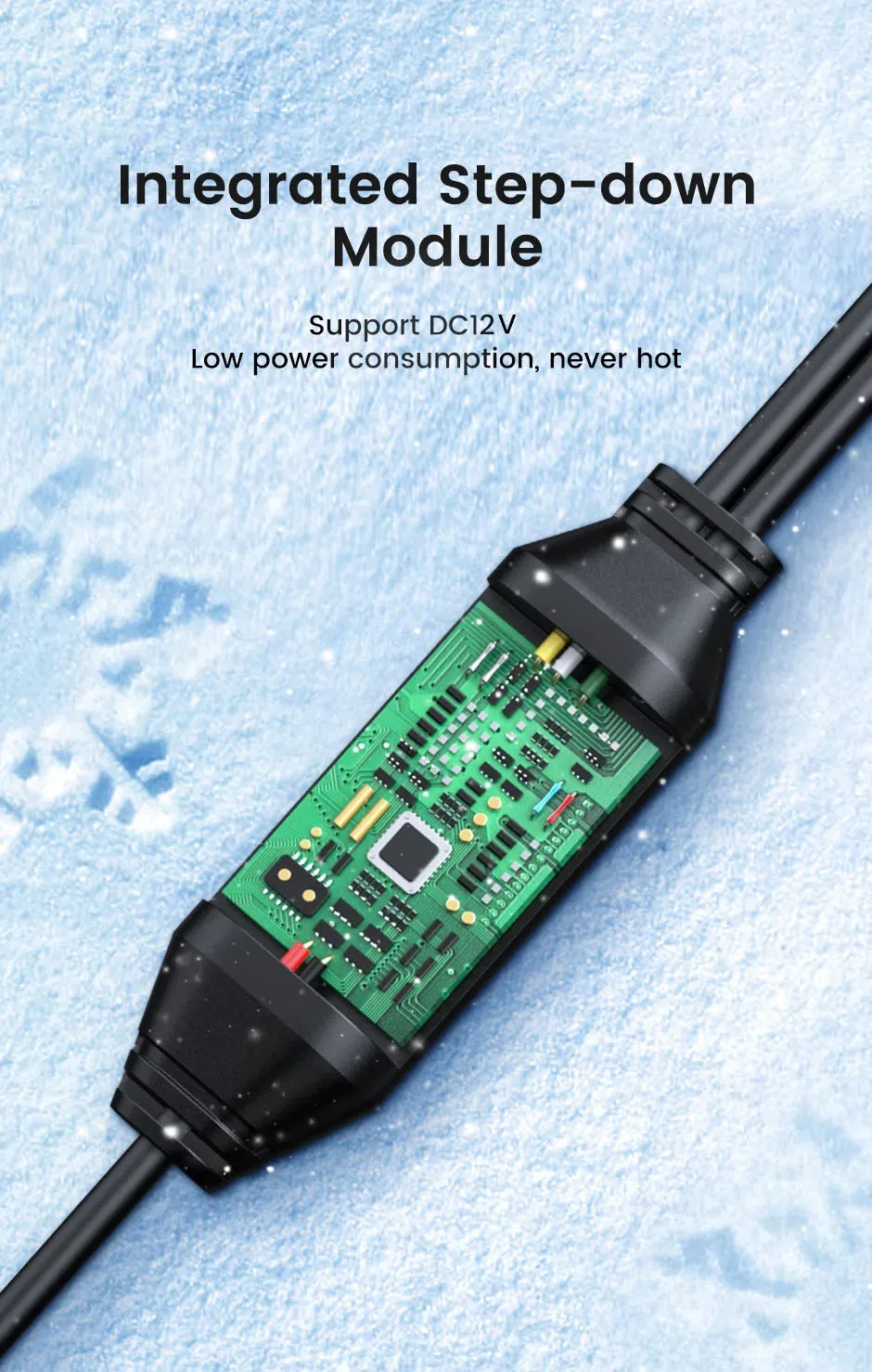 Kamera pokazana z zamocowanym uchwytem i kablem