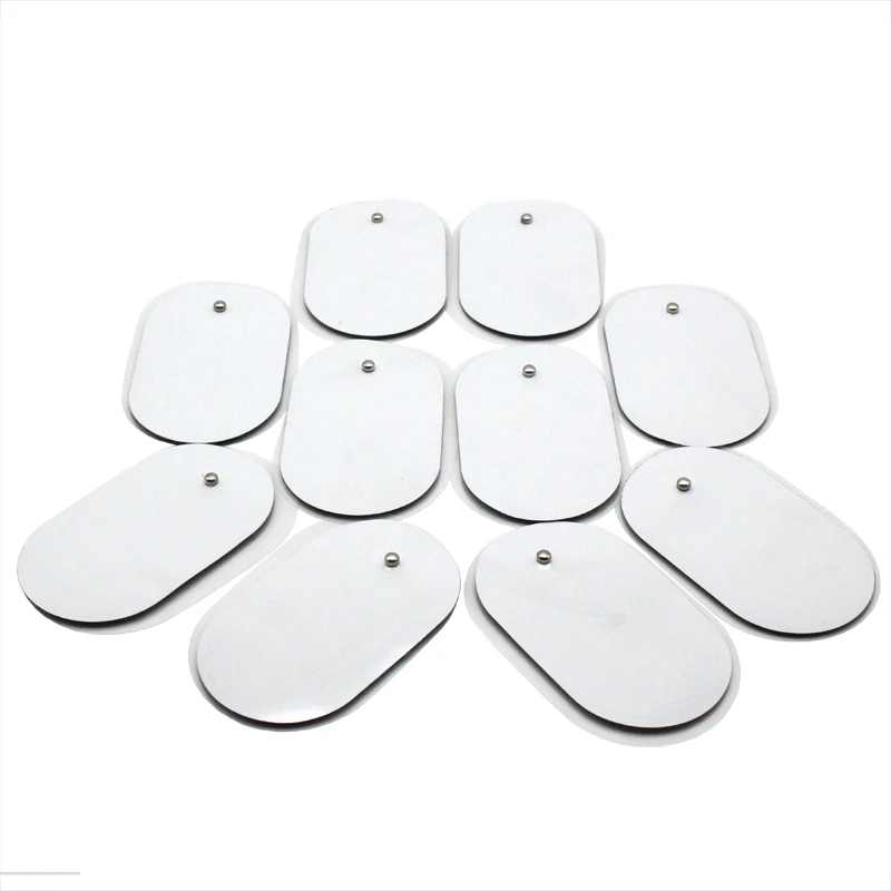 10Pcs Self Adhesive Replacement Electrode Pad Tens Digital Therapy Machine Low Frequency Massager Oval Wordless Electrode Patch electrode pads