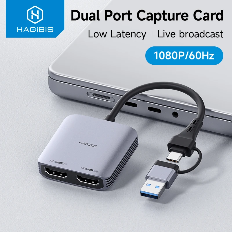 Hagibis-cartão de Captura de Vídeo Compatível com Hdmi Usb a c Cartão de Gravação 1080p com Saída de Loop 4k para Switch Xbox Ps4 Transmissão ao Vivo