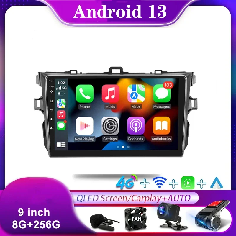 

2Din Android 13 Car Radio For Toyota Corolla E140 E150 2006-2013 Multimedia Player 2Din Carplay Stereo Headunit Audio Wifi 4G