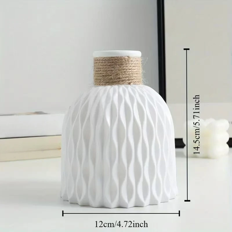 Elegant Plastic Flower Vase – Ceramic-Look Centerpiece 4