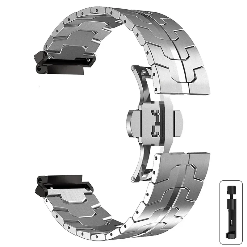 Premium Steel Strap with Butterfly Clasp - Metal Watch Band for Smartwatch Accessories