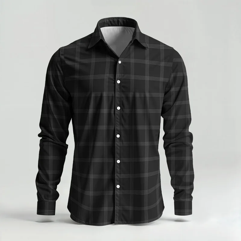 Conjunto de camisa de hombre primavera/verano 2025, estampado de marca, moda, sencillo, de dos piezas, traje de fiesta ligero de lujo para hombre, manga larga, nuevo St_voghion.com