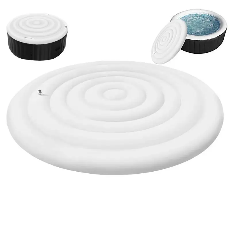 Aufblasbare Whirlpool-Abdeckung, runder Deckel, Whirlpool, winddichte Abdeckung mit Griffen, Outdoor-Schutz, thermische Whirlpool-Abdeckung für Badezimmer