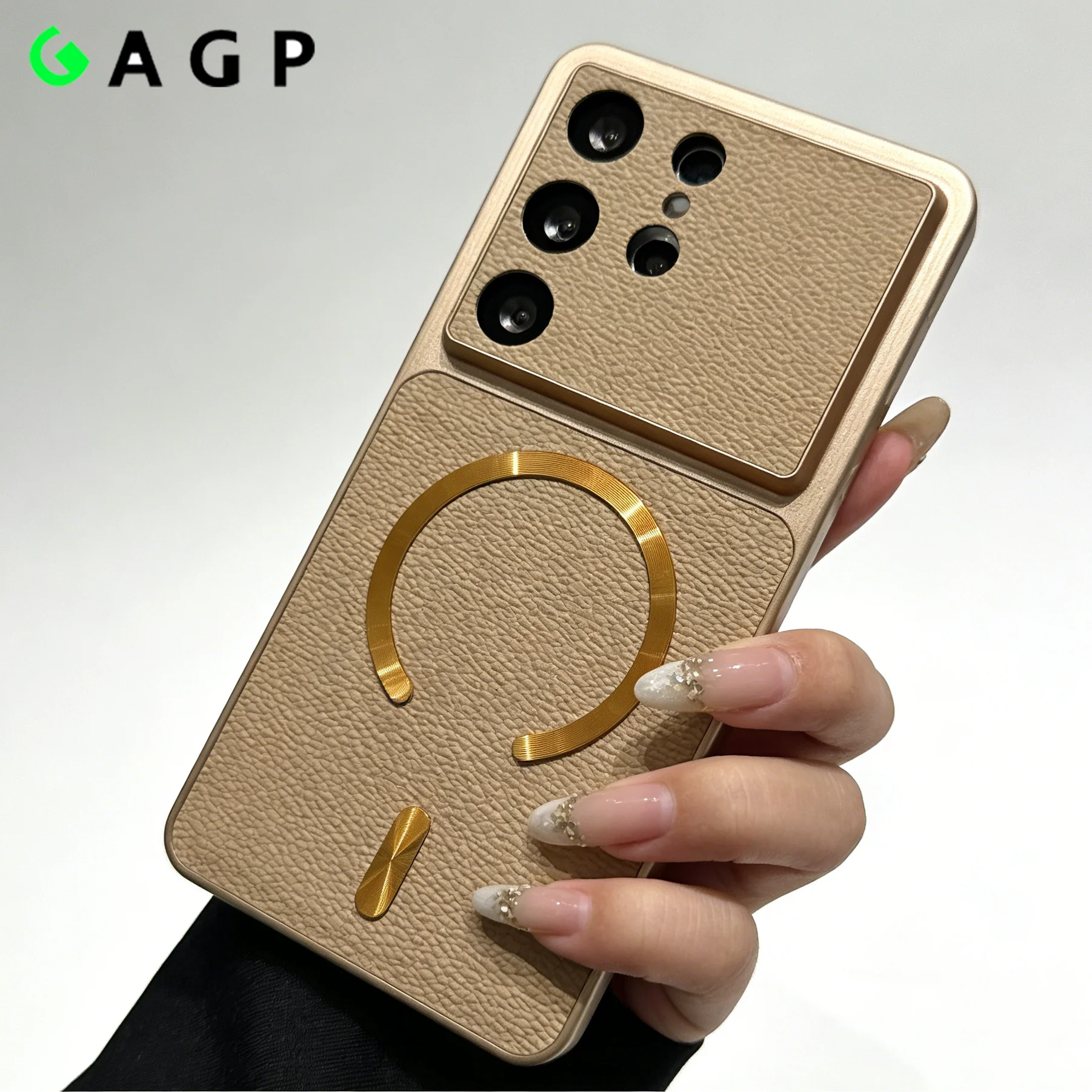 Luxury Leather Texture Shockproof Magnetic Phone Case with Big Window Cover