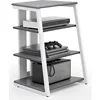 home. Design 4-Tier AV Media Stand Corner Shelf Stand Wooden Corner Shelves Component Cabinet Stereo Rack Audio Tower 1