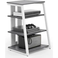 home. Design 4-Tier AV Media Stand Corner Shelf Stand Wooden Corner Shelves Component Cabinet Stereo Rack Audio Tower 1