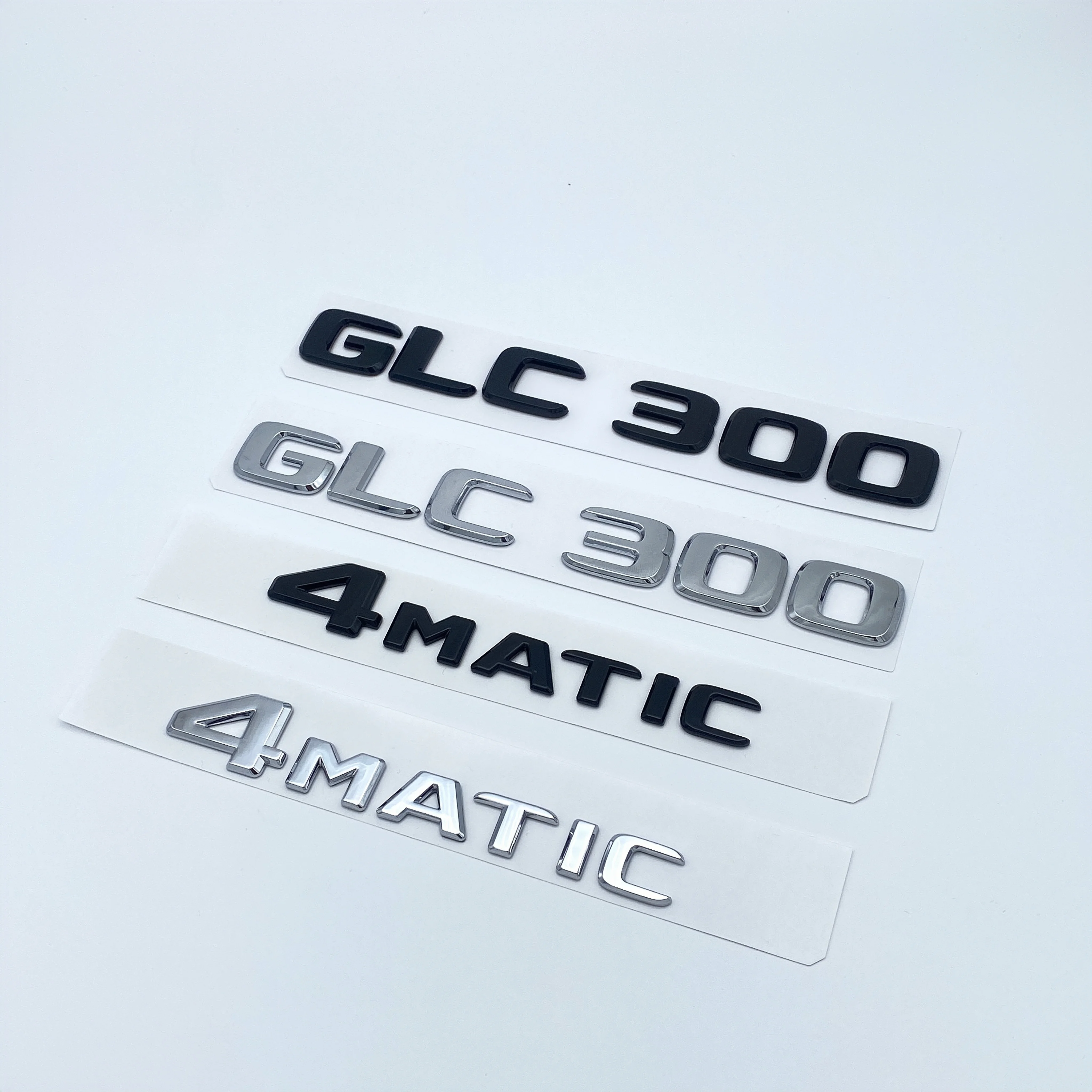 Jual Emblema 3D de letras negras cromadas GLC300de GLC300e GLC350e Jual Emblema 3D de letras negras cromadas GLC300de GLC300e GLC350e
