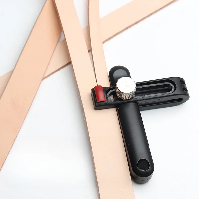 Adjustable Width Double Scale Handheld Belt Cutter DIY Handwork Making Leather Backpack Strap/belt/watch Strap Cutting Tool