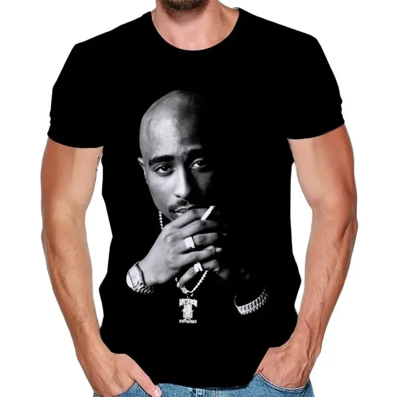 

2024 New Men's Tupac Shakur 2pac Legendary Rapper 3dT T-shirt Print Summer Fashion Men's Kids Casual Camisetas Hombre Top