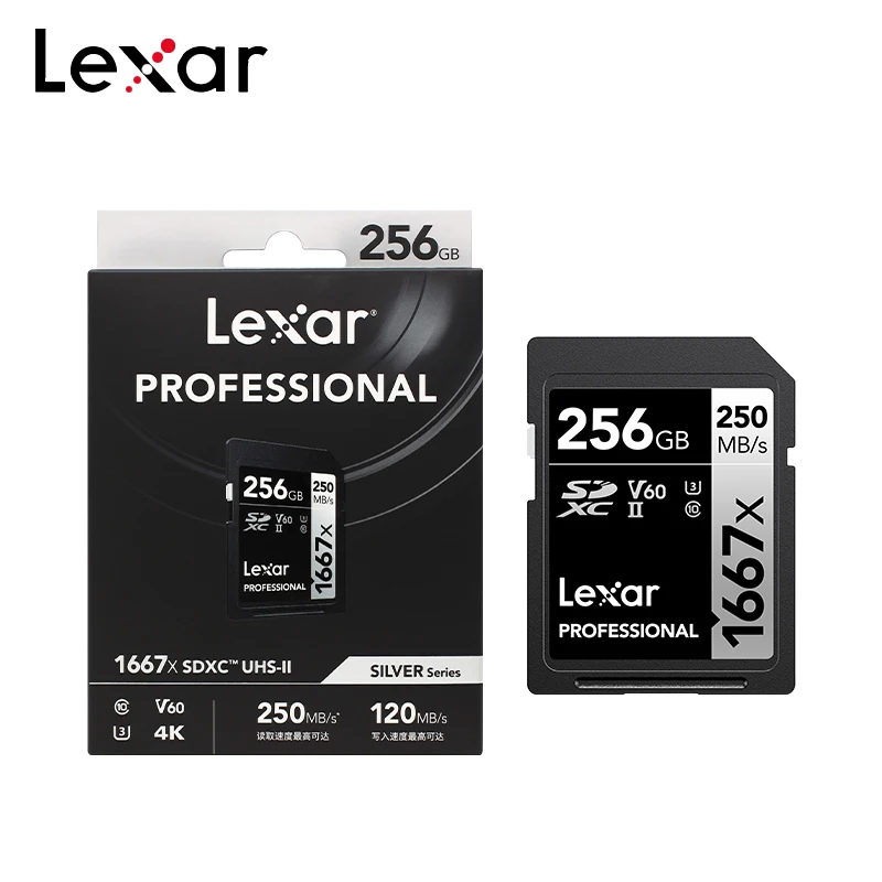 Lexar 256GB ޸ ī 128GB SD ī V60 SDXC UHS-II ī 64GB U3 C10 ÷ ī 3D 4K  ī޶ б Max 250 ްƮ/