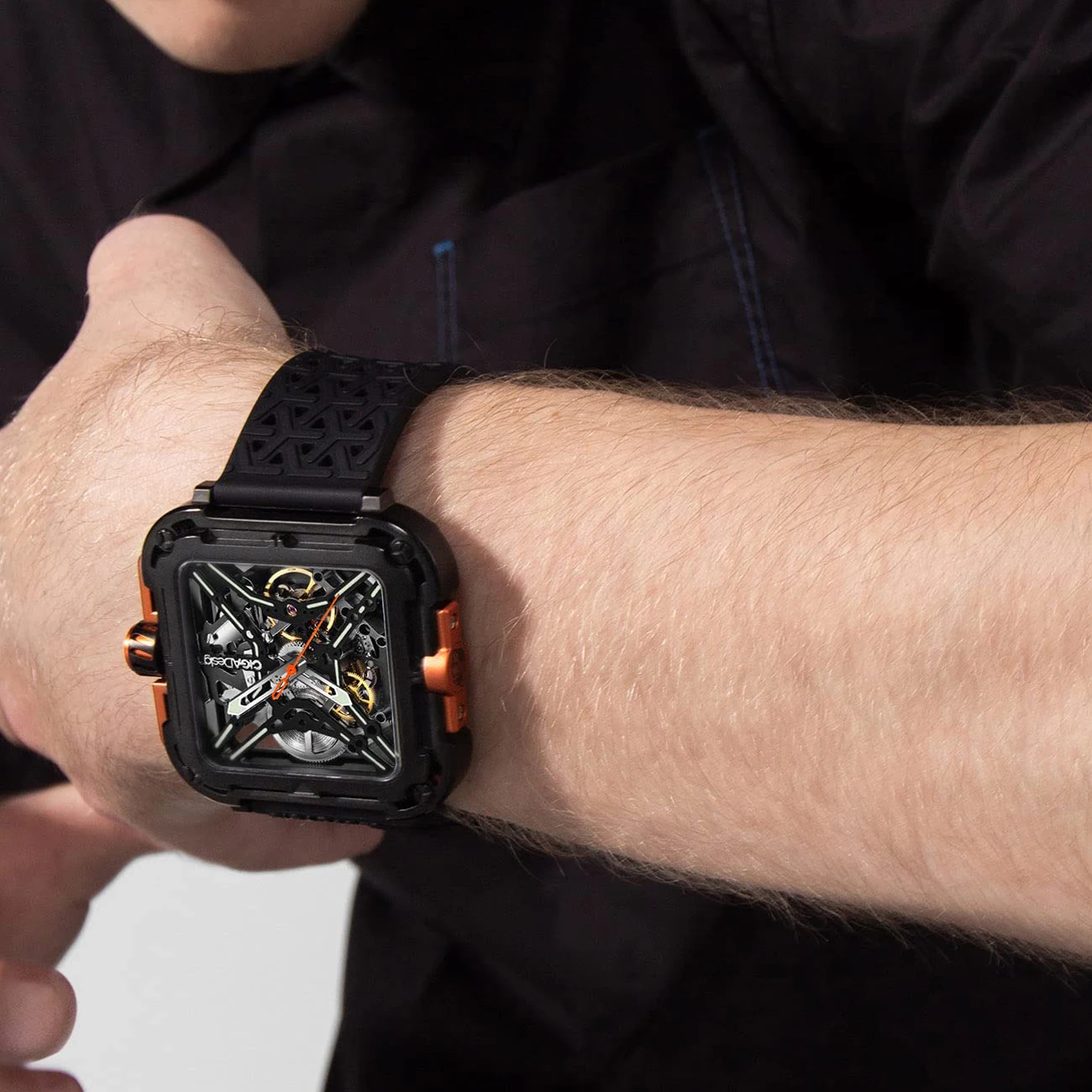Mechanical watch CIGA Design Square skeleton automatic watch men fashion X Series SUV luminous anti-shock mechanical wrist watch