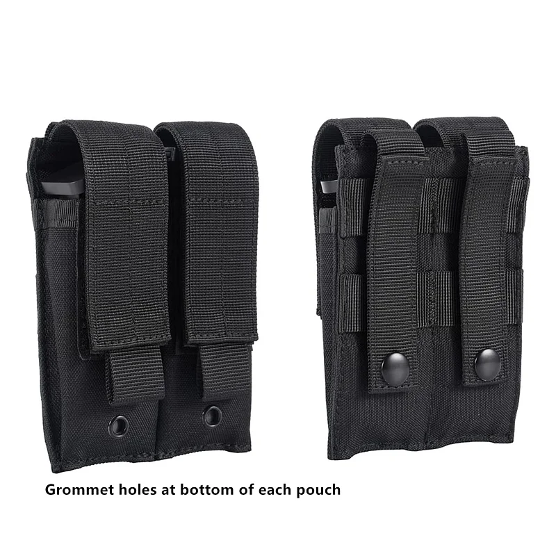 

LUC 1000D 9mm Molle Dual Link Waist Pack Flashlight Walkie Talkie Waist Pack EDC Accessories Double Pistol Mag Pouch Hanging Bag