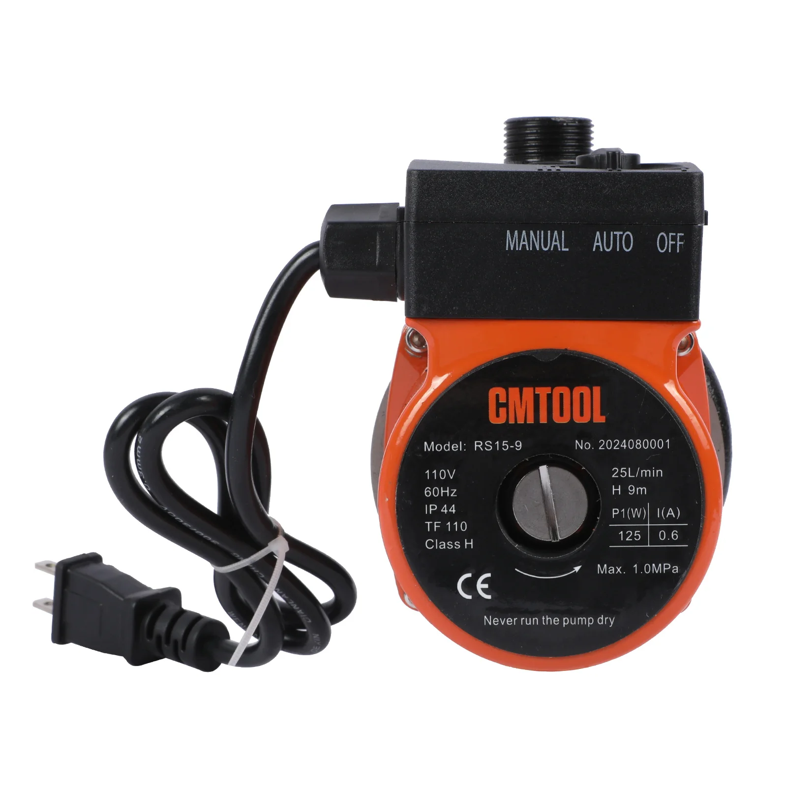 MRCARTOOL 110V 125W Silent Automatic Floor Heating Radiator Underfloor Hot Water Circulating Automatic Pressure Booster Pump