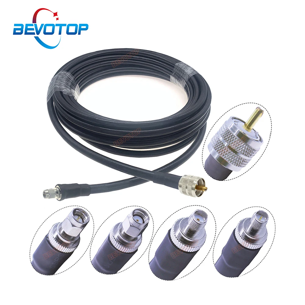 

RP-SMA Male to UHF Male PL259 Plug LMR400 Cable 50 Ohm Low Loss RF Coaxial Pigtail WIFI Radio Antenna Extension Cord Jumper