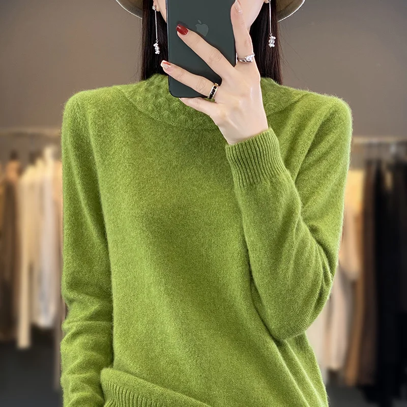 2024 осень/зима кашемировый свитер Женский вязаный свитер пуловер с длинным рукавом одежда кашемировый пуловер