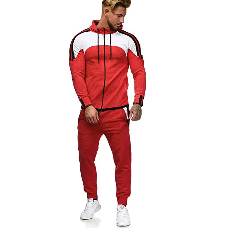 Spring and Autumn New Young Men's Casual Sportswear Fashion Trend Color Long-sleeved Hoodie Trousers Ropa Hombre Suit