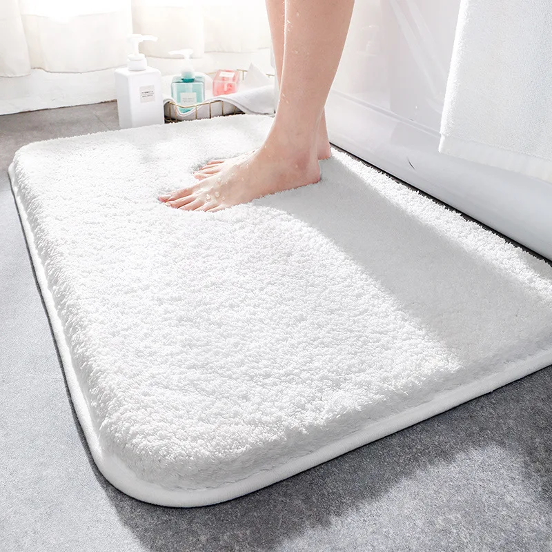 

Super Thick Fluff Fiber Bath Mats Comfortable and Soft Bathroom Carpet Non-slip Absorbent Rug Foot Mat Shower Room Doormat