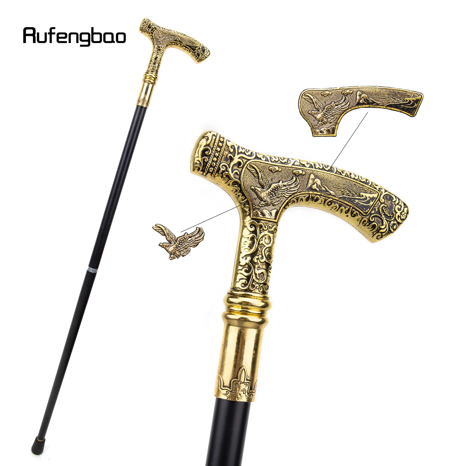 

Gold Luxury Eagle Handle Walking Cane Fashion Decorative Walking Stick Gentleman Elegant Cosplay Cane Knob Crosier 90cm