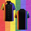 Rainbow Print Shirts Men Fashion Hawaiian Shirt Short-sleeved Harajuku Beach Lapel Buttons Blouse Men's Clothing Camisa 1