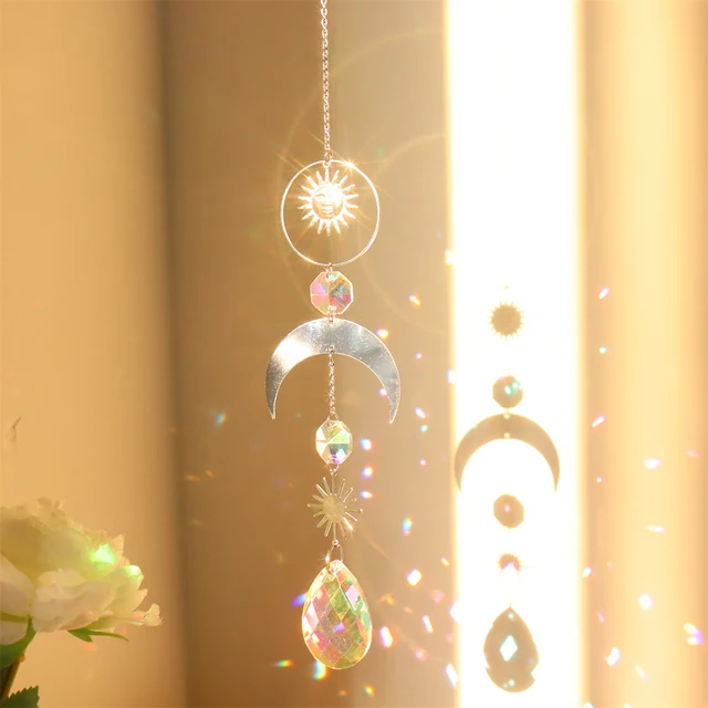 Crystal Windchimes Kerti Nappali Színes Prizma Dekorációk Gyémánt Hangjelző Díszek Kertészeti