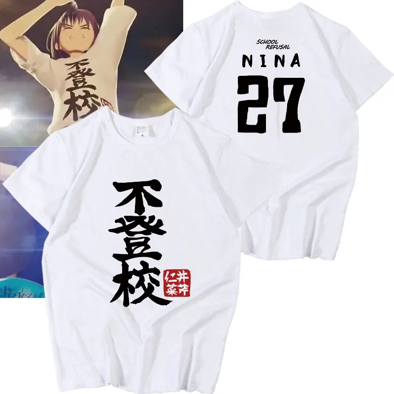 

New GIRLS BAND Anime CRY Nina Iseri t-shirt SUBARU AWA T-shirt Cosplay Tomo Ebizuka Costume Anime Men Women T Shirt cotton Tees